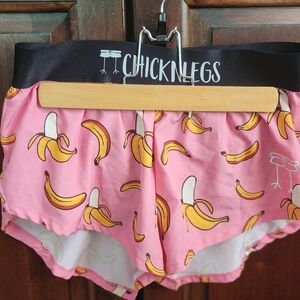 Chicknlegs Women's Pink Banana Athletic Shorts